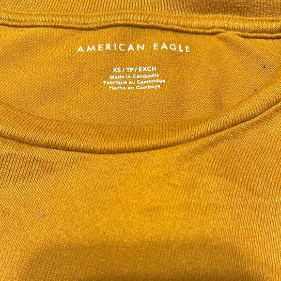 American Eagle Outfitters Yellow Fitted Crew Neck Sweater - Picture 4 of 5